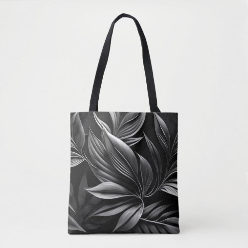 beautiful black floral  tote bag