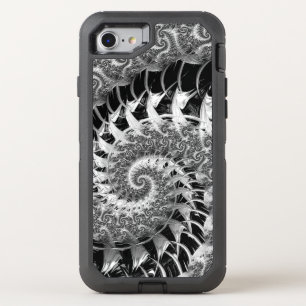 Beautiful Black Fractal OtterBox Defender iPhone SE/8/7 Case