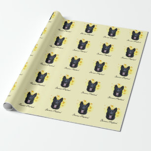 Beautiful Black German Shepherd is a Star Wrapping Paper