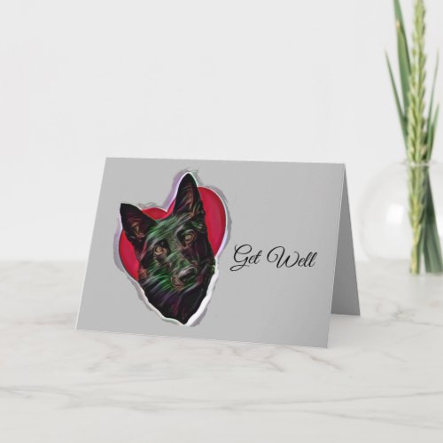 Beautiful Black German Shepherd PopArt Card