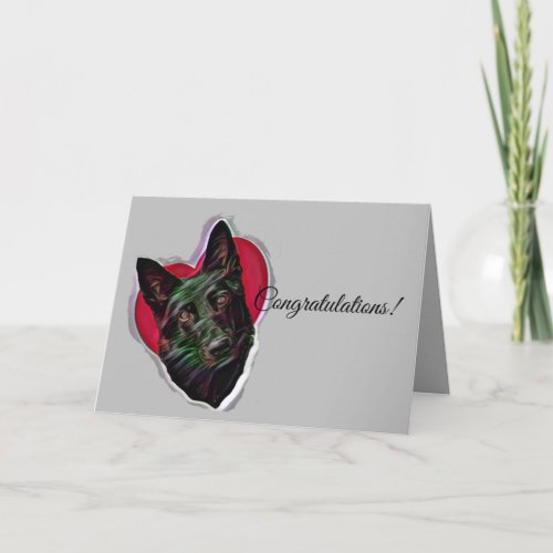 Beautiful Black German Shepherd PopArt Card