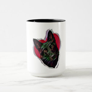 Beautiful Black German Shepherd PopArt Mug