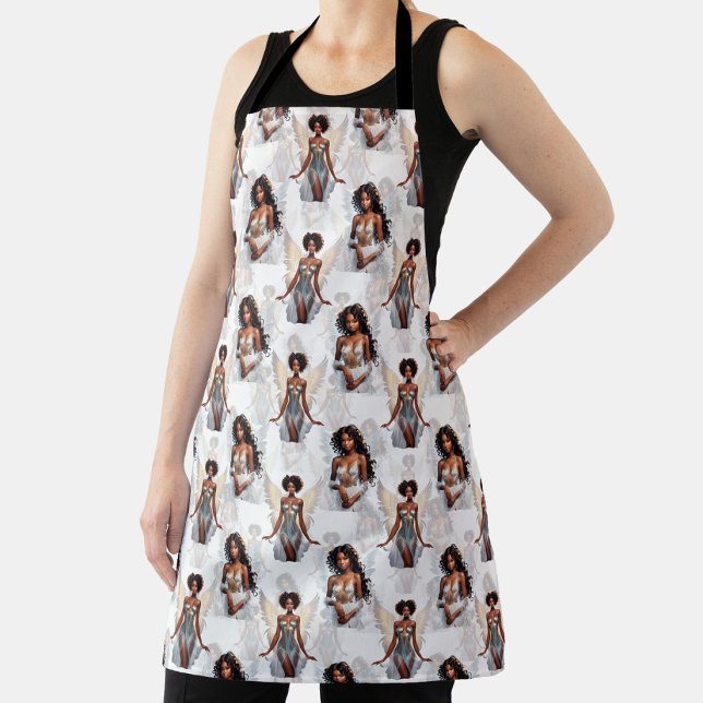Beautiful Black Girl Angels Pattern Design  Apron (Creator Uploaded)