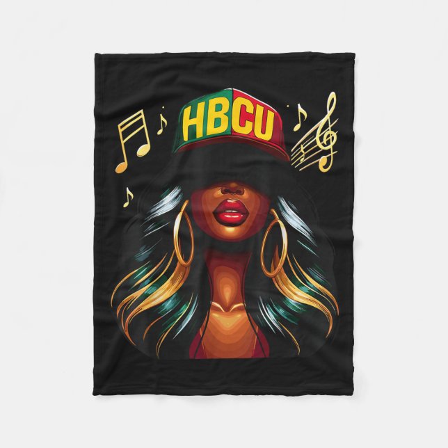Beautiful Black Girl Hbcu  Fleece Blanket (Front)