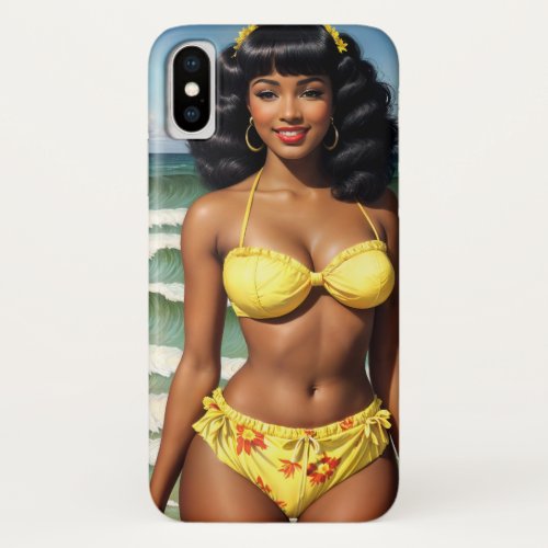 Beautiful Black Girl Pinup Melanin Model iPhone X Case