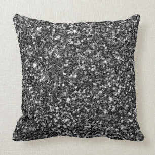 Beautiful Black Glitter Throw Pillow