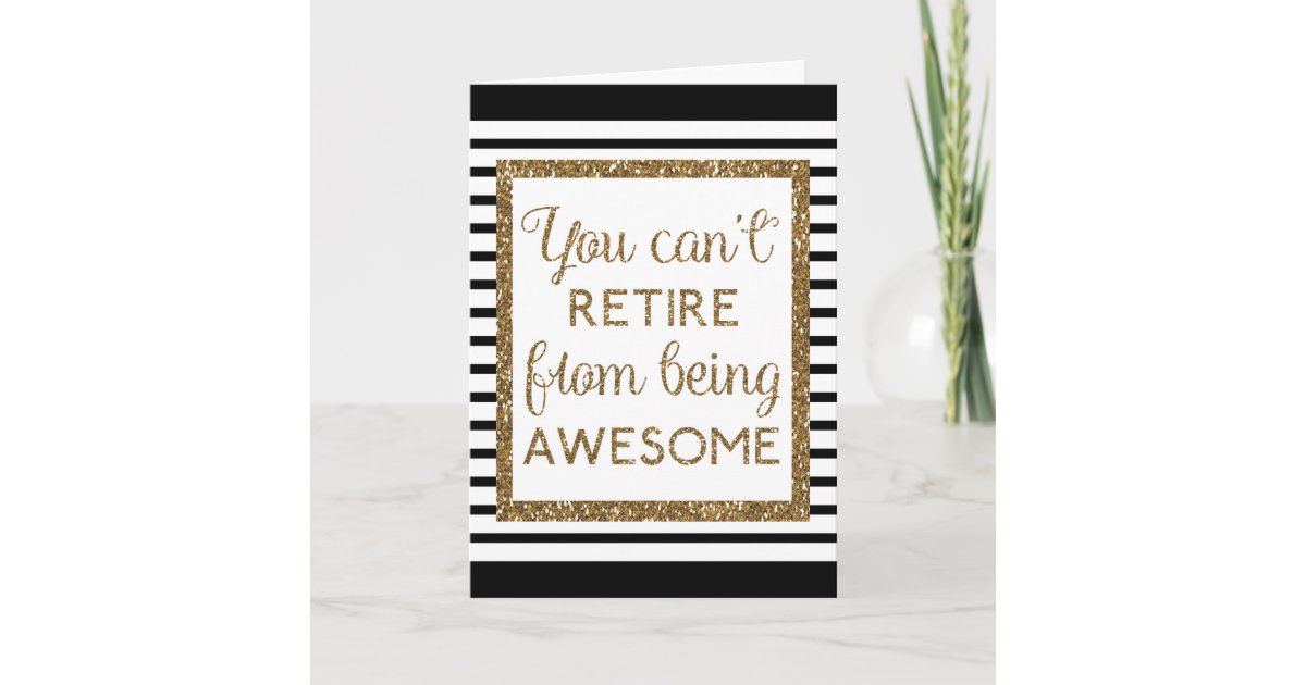 Beautiful Black Gold Glitter Happy Retirement Card | Zazzle.com