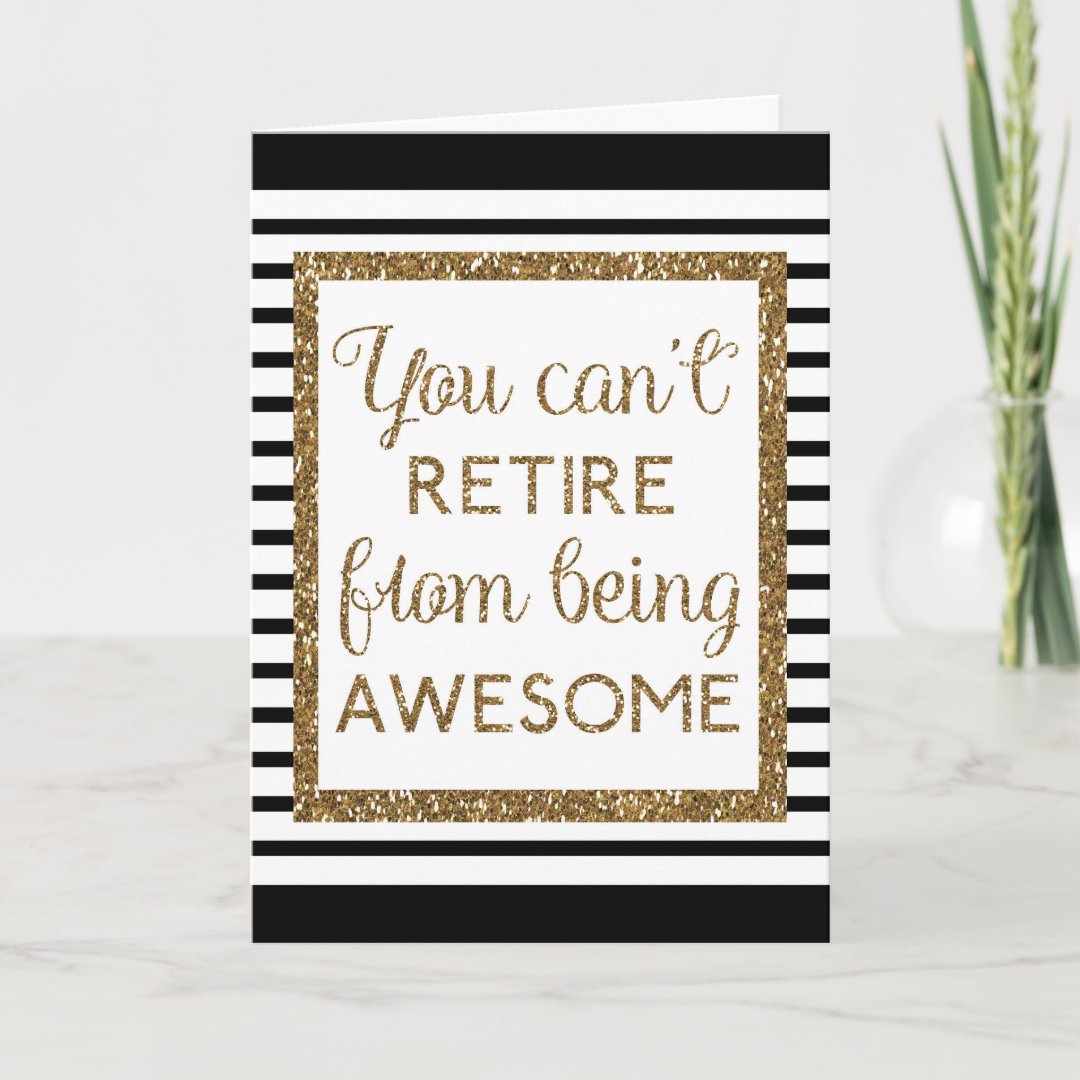 Beautiful Black Gold Glitter Happy Retirement Card | Zazzle