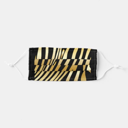 Beautiful black  gold zebra stripes pattern adult cloth face mask