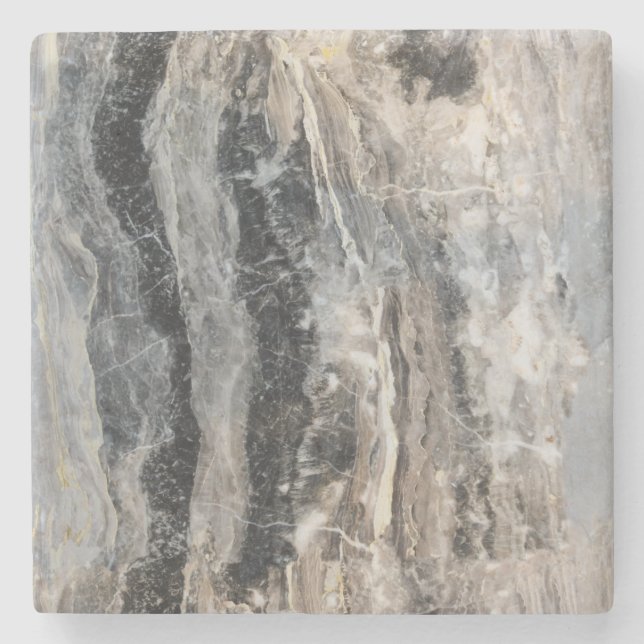 Beautiful Black & Gray Colored Stone Coaster (Front)