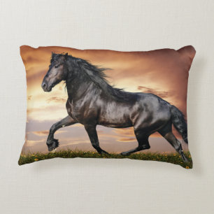 Beautiful Black Horse Accent Pillow