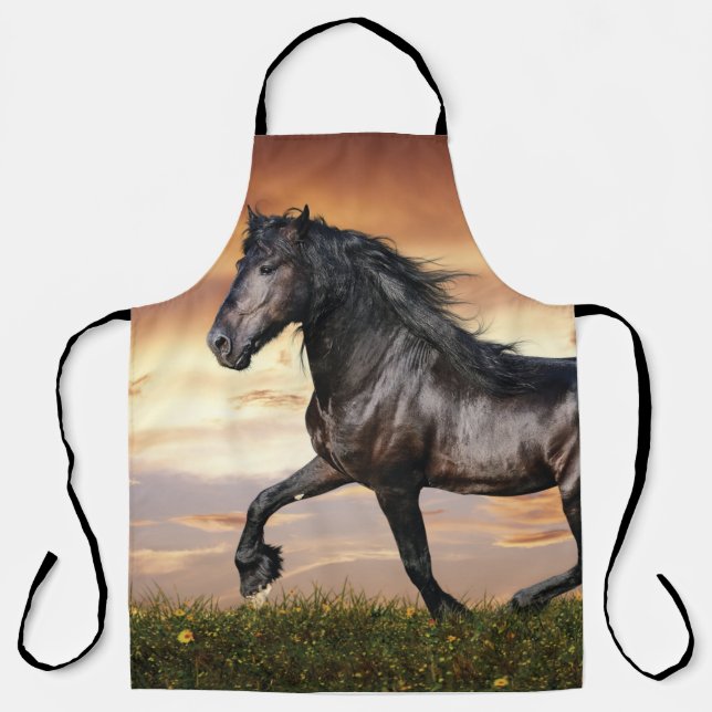 Beautiful Black Horse Apron (Front)