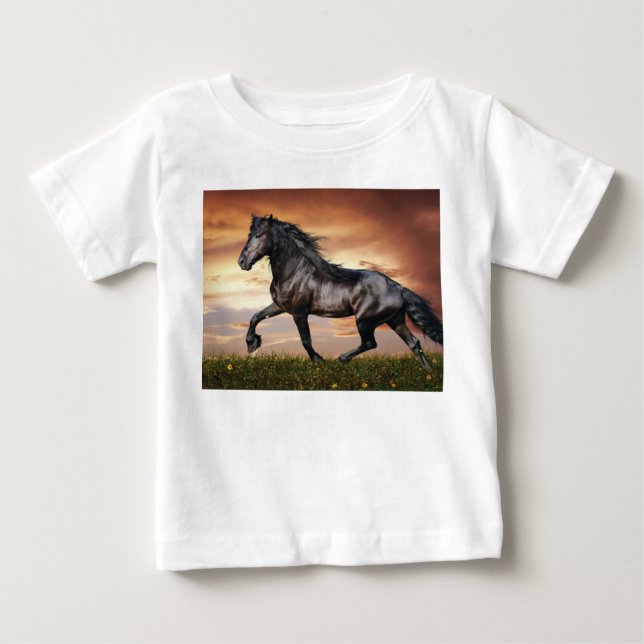 Beautiful Black Horse Baby T-Shirt (Front)