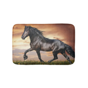 Beautiful Black Horse Bath Mat
