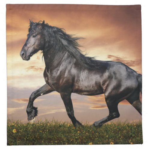 Beautiful Black Horse Cloth Napkin