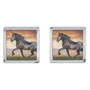 Beautiful Black Horse Cufflinks