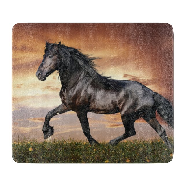 Beautiful Black Horse Cutting Board (Front)
