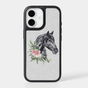 Beautiful Black Horse Head Portrait Watercolor iPhone 17 Case