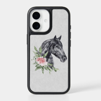 Beautiful Black Horse Head Portrait Watercolor iPhone 17 Case