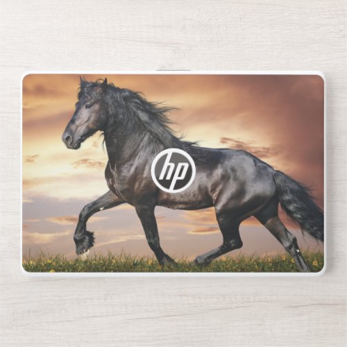 Beautiful Black Horse HP Laptop Skin