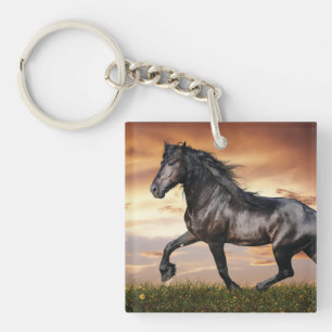 Beautiful Black Horse Keychain