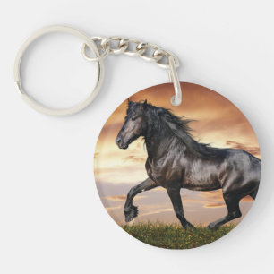 Beautiful Black Horse Keychain