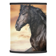 Equestrian Horses Lampshades Ideal To Match Black Stallion Curtains & Pelmets. 