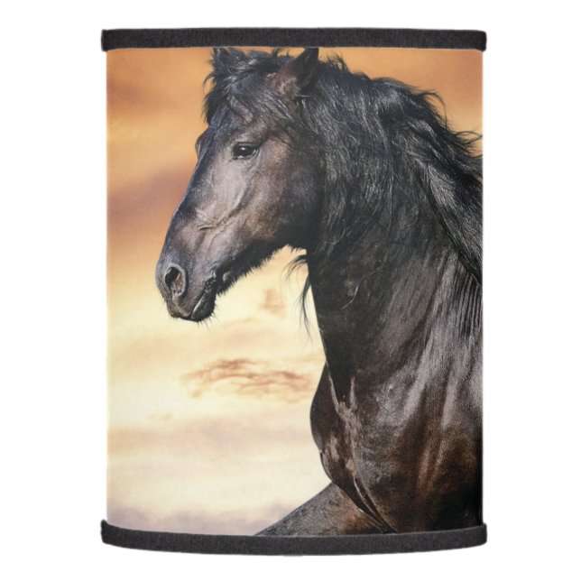 Beautiful Black Horse Lamp Shade (Left)