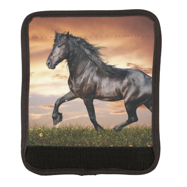 Beautiful Black Horse Luggage Handle Wrap (Front)