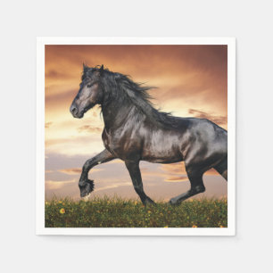 Beautiful Black Horse Napkins
