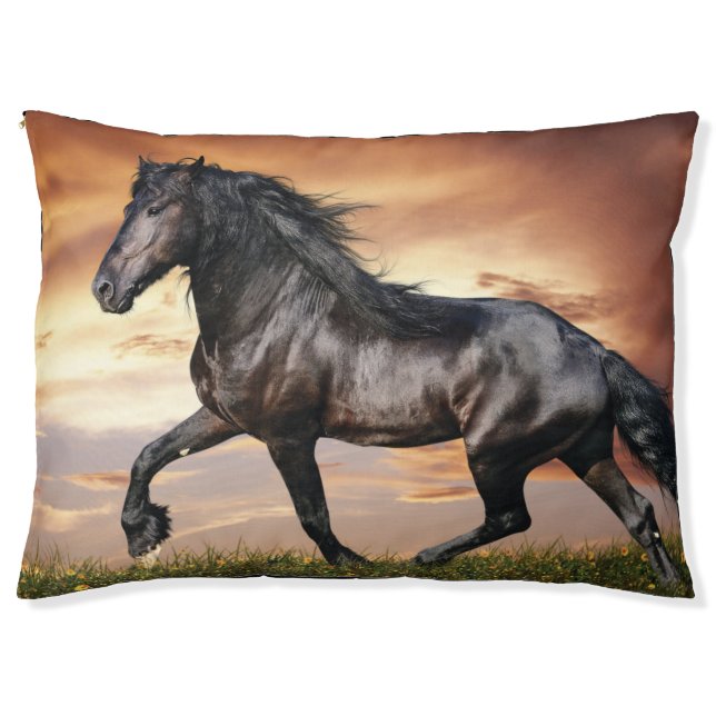 Beautiful Black Horse Pet Bed (Front)