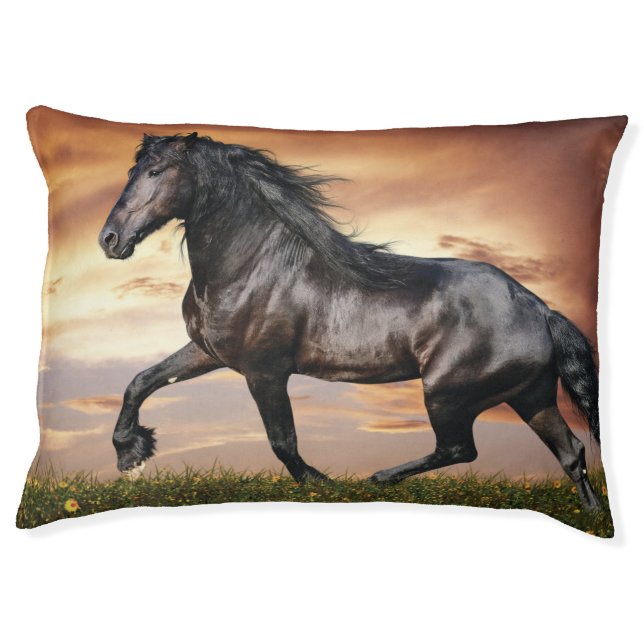 Beautiful Black Horse Pet Bed (Front)
