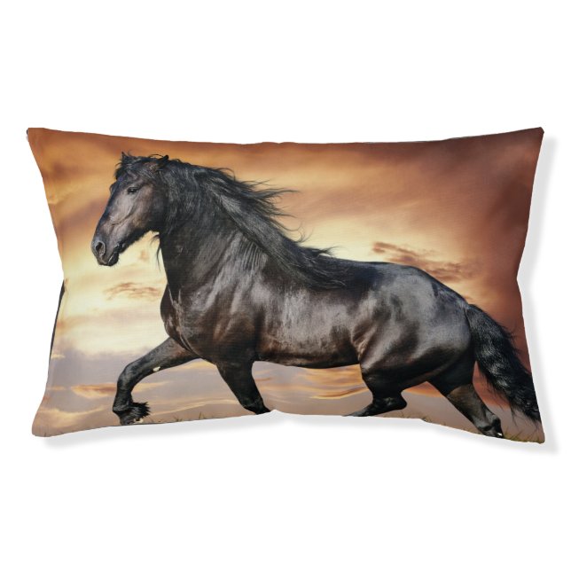 Beautiful Black Horse Pet Bed (Front)