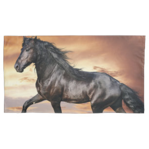 Beautiful Black Horse Pillow Case