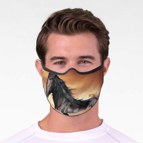 Beautiful Black Horse Premium Face Mask