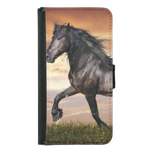 Beautiful Black Horse Samsung Galaxy S5 Wallet Case