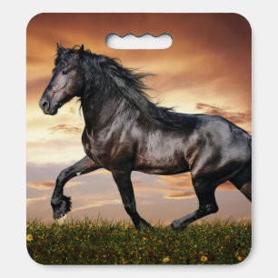 Beautiful Black Horse Seat Cushion
