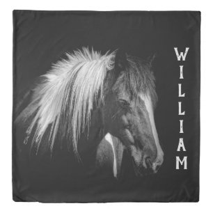 Beautiful Black Horse Stallion Duvet Cover
