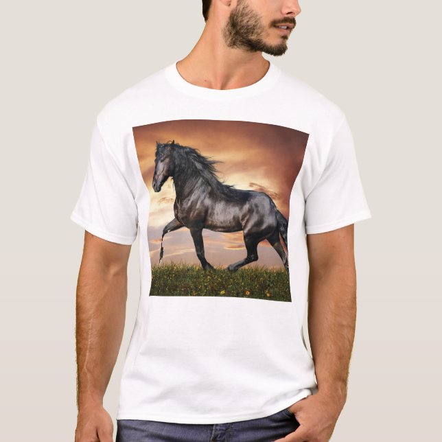 Beautiful Black Horse T-Shirt (Front)