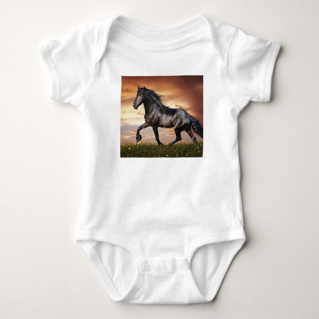 Beautiful Black Horse T-Shirt (Front)