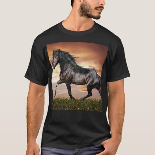 Beautiful Black Horse T_Shirt
