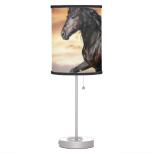 Beautiful Black Horse Table Lamp