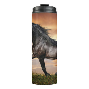 Beautiful Black Horse Thermal Tumbler
