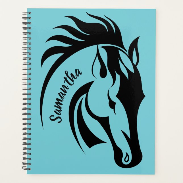 Beautiful Black Horse Weekly/Monthly Planner (Front)
