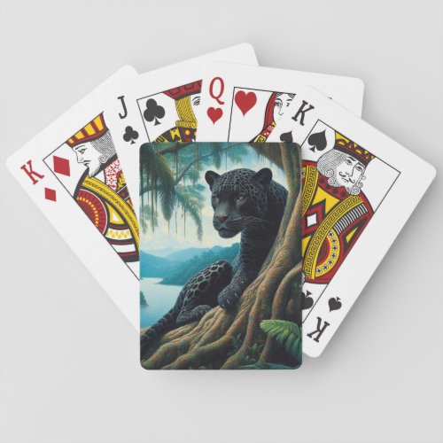 Beautiful Black Jaguar  Playing Cards