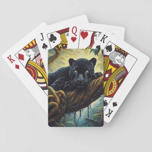Beautiful Black Jaguar  Playing Cards