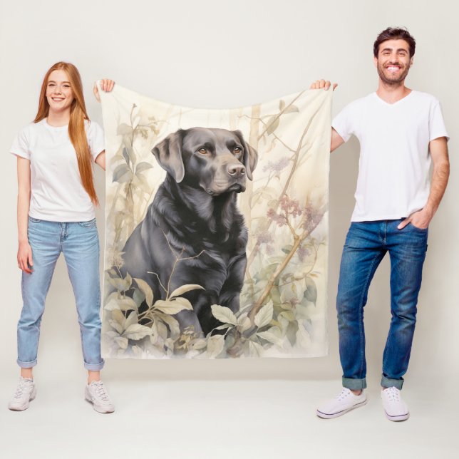 Beautiful Black Lab – Loyal & Loving Fleece Blanket (In Situ)