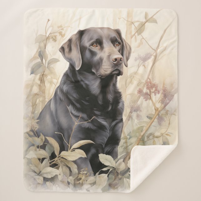 Beautiful Black Lab – Loyal & Loving Sherpa Blanket (Front)