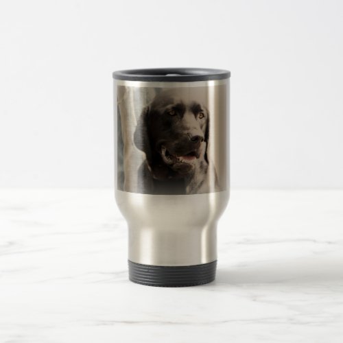 Beautiful Black Labrador Retriever Portrait Travel Mug