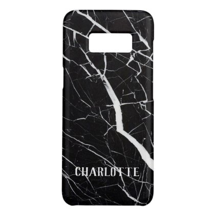 Beautiful black marble Personalized Name Case-Mate Samsung Galaxy S8 Case